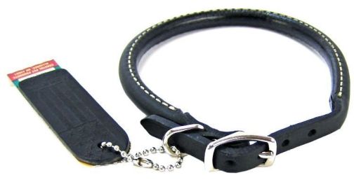 Circle T Pet Leather Round Collar - Black 16" Neck
