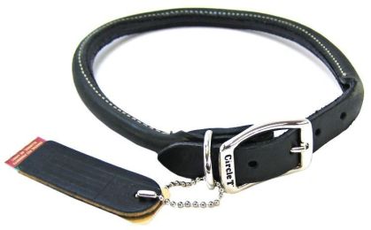 Circle T Pet Leather Round Collar - Black 20" Neck