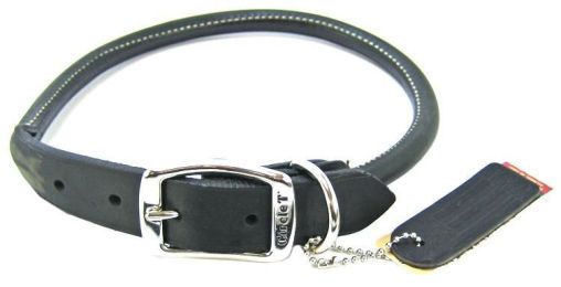Circle T Pet Leather Round Collar - Black 22" Neck