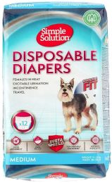 Simple Solution Disposable Diapers Medium - 12 Count - (Waist 16.5"-21")