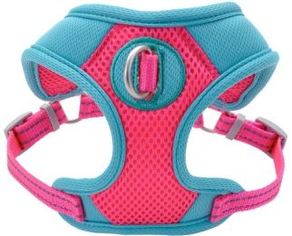 Coastal Pet Pro Reflective Mesh Dog Harness Fuchia with Teal 1" Medium