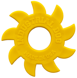 "Saw Blade" Dog Chew Toy by ID-Strong Nylon Circular in Yellow