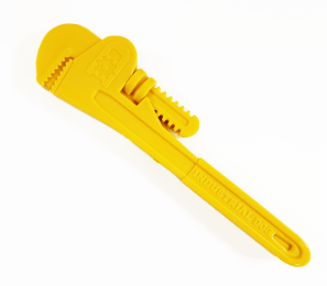 "Pipe Wrench" Dog Chew Toy - ID Ultra Durable Nylon in Yellow