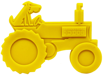 Ultra-durable "Tractor" Dog Toy by ID - Chew & Fetch in Yellow