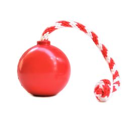 "Cherry Bomb" Dog Treat Toy - USA-K9 Med Red Tug Fetch Ball