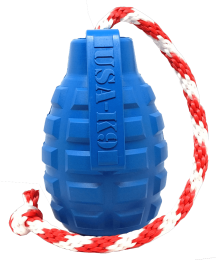 "Magnum Grenade" Dog Treat Toy-USA-K9 XL Chew Tug Blue
