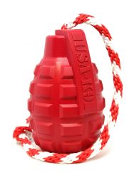 "Magnum Grenade" Dog Treat Toy-USA-K9 XL Chew Tug Red