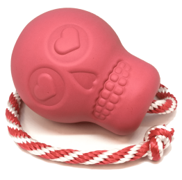 "Skull" Dog Treat Toy by USA-K9 - Chew, Tug, Fetch Toy in Pink