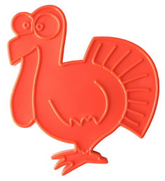 "Turkey" Dog Chew Toy by MKB - Sm/Med Nylon Orange Fetch