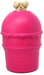 "Ice Cream Cone" Dog Treat Toy by SP-Chew, Fetch, Med Pink