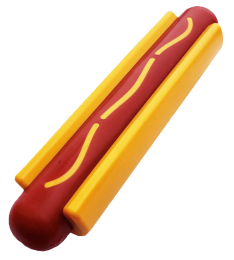 "Hot Dog" Dog Chew Toy by SodaPup - Realistic, Durable Nylon