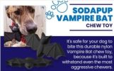 "Vampire Bat" Dog Toy by SodaPup-Chew, Fetch, Medium Black