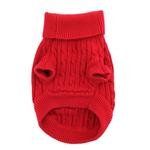 Combed Cotton Cable Knit Dog Sweater (Size: 3X-Large, Color: Fiery Red)