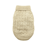 Combed Cotton Cable Knit Dog Sweater (Size: 3X-Large, Color: Oatmeal)