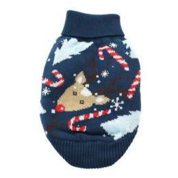 Combed Cotton Ugly Reindeer Holiday Dog Sweater (Size: 3X-Large)