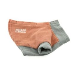 Highline Fleece Dog Coat - Coral and Gray (Size: Size 28)