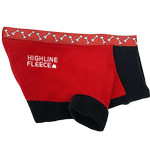 Highline Fleece Dog Coat - Red and Black with Rolling Bones (Size: Size 8)