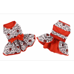 Holiday Dog Harness Dress - Holly (Size: large)