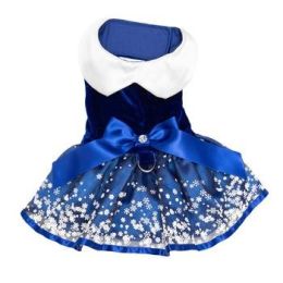 Holiday Dog Harness Dress - Snowflakes (Size: large)
