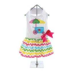 Ice Cream Cart Dress with Matching Leash (Size: X-Small)