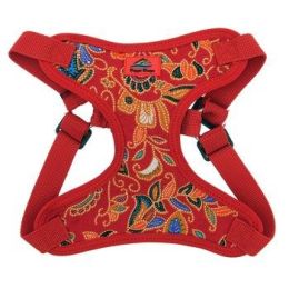 Wrap and Snap Choke Free Dog Harness by Doggie Design (Size: large, Color: Tahiti Red)