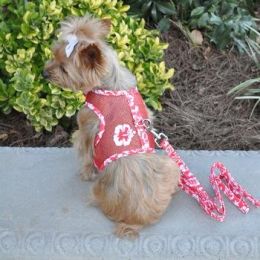 Cool Mesh Harness Hawaiian Hibiscus (Size: large, Color: Red)