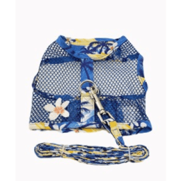 Cool Mesh Dog Harness with Leash (Size: large, Color: Catching Waves)