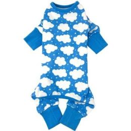 CuddlePup Dog Pajamas - Fluffy Clouds (Size: large, Color: Blue)