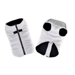Zip-up Dog Puffer Vest (Size: X-Large, Color: White)