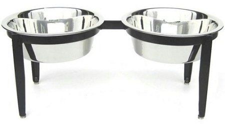 Visions Double Elevated Dog Bowl (Size: large)