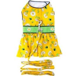Ladybugs and Daisies Dog Dress with Matching Leash (Size: X-Small)