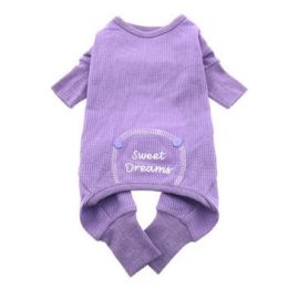 Sweet Dreams Thermal Dog Pajamas (Size: large, Color: Lilac)