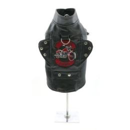 Biker Dawg Motorcycle Dog Jacket (Size: X-Small, Color: Black)