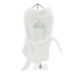 Dog Bathrobe - White Silver Tiara Cotton by Doggie Design (Size: Size 3 (XL - 3X))